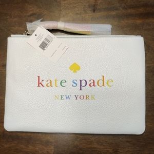 Kate Spade Kourtney rainbow spectrum logo pouch
